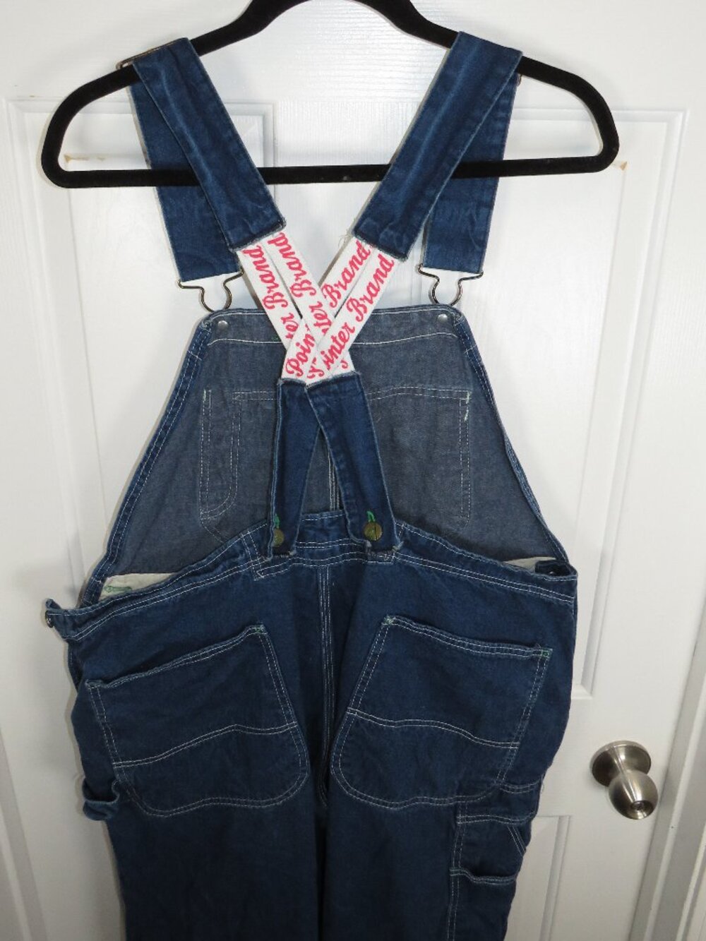 Pointer Brand Blue Denim Overalls w/ Suspenders Men's 40 X 28 USA Vintage